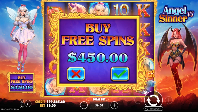 Angel vs Sinner Slot Xüsusiyyət Alışı
